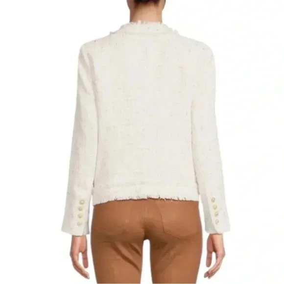 Nanette Lepore Cream & Gold Boucle Tweed Blazer NWT Sz Small - Picture 4 of 15